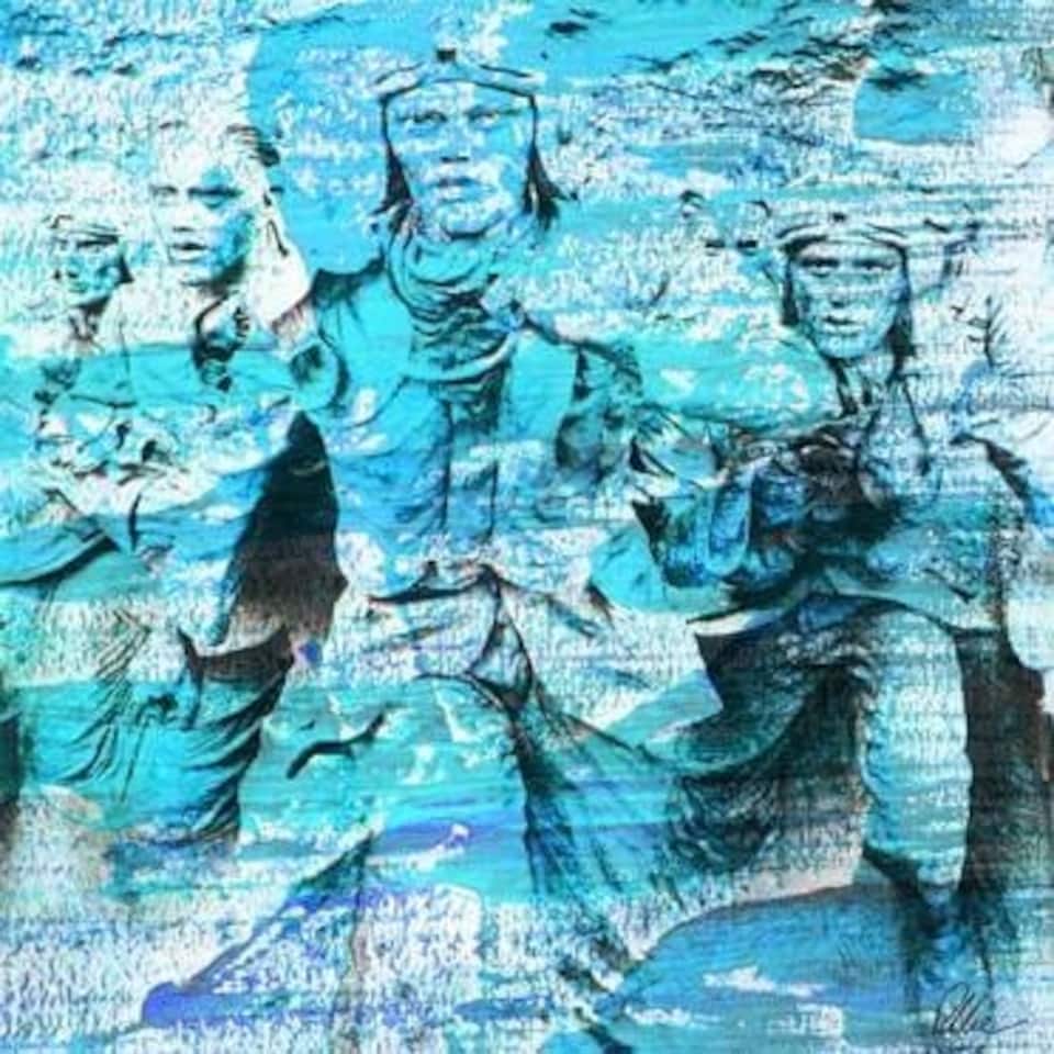 image 1 of Battle Of Britain Men Marching (Canvas Print) 30" x 30"