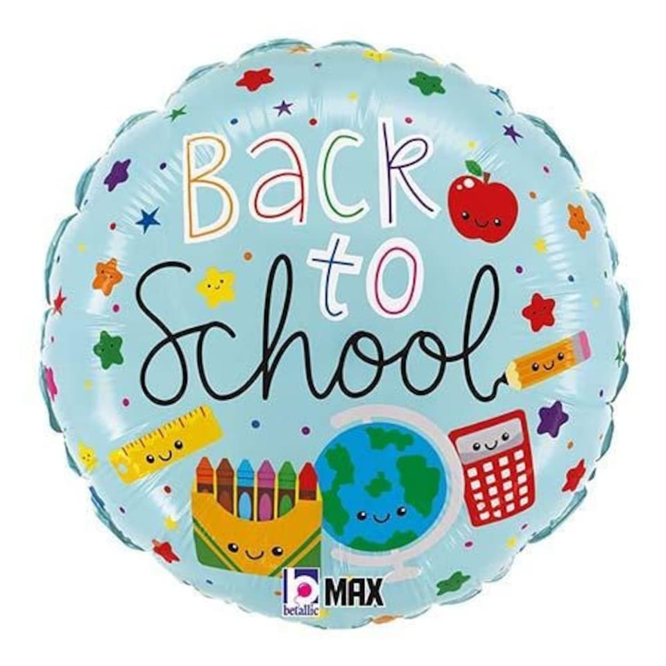 image 1 of Back To School Round Foil Helium Balloon 45cm / 18 in