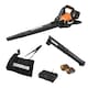 image 2 of WORX 40V cordless brushless leaf blower and vacuum with collection bag - with 2 4AH battery and charger WG583E