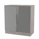 image 4 of Lucca 2 Door Cabinet in Grey Gloss & Grey Oak (Ready Assembled) | Grey | Grey Gloss & Grey Oak