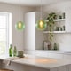 image 6 of Chic Emerald Green Circular Fluted Glass Ceiling Pendant Light Shade | Green | Emerald Green | 1