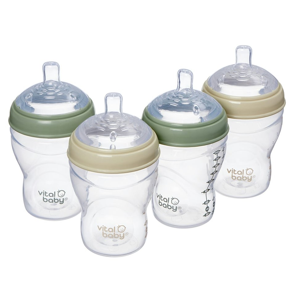 image 1 of Vital Baby Nurture breast like bottle 240ml 4pk Clear | One Size