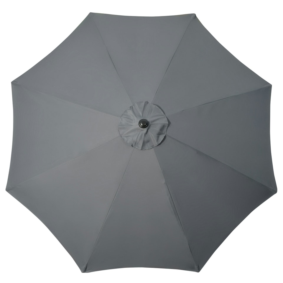 image 1 of Outsunny Outdoor Market Table 3(m) Parasol Umbrella Sun Shade with 8 Ribs, Grey