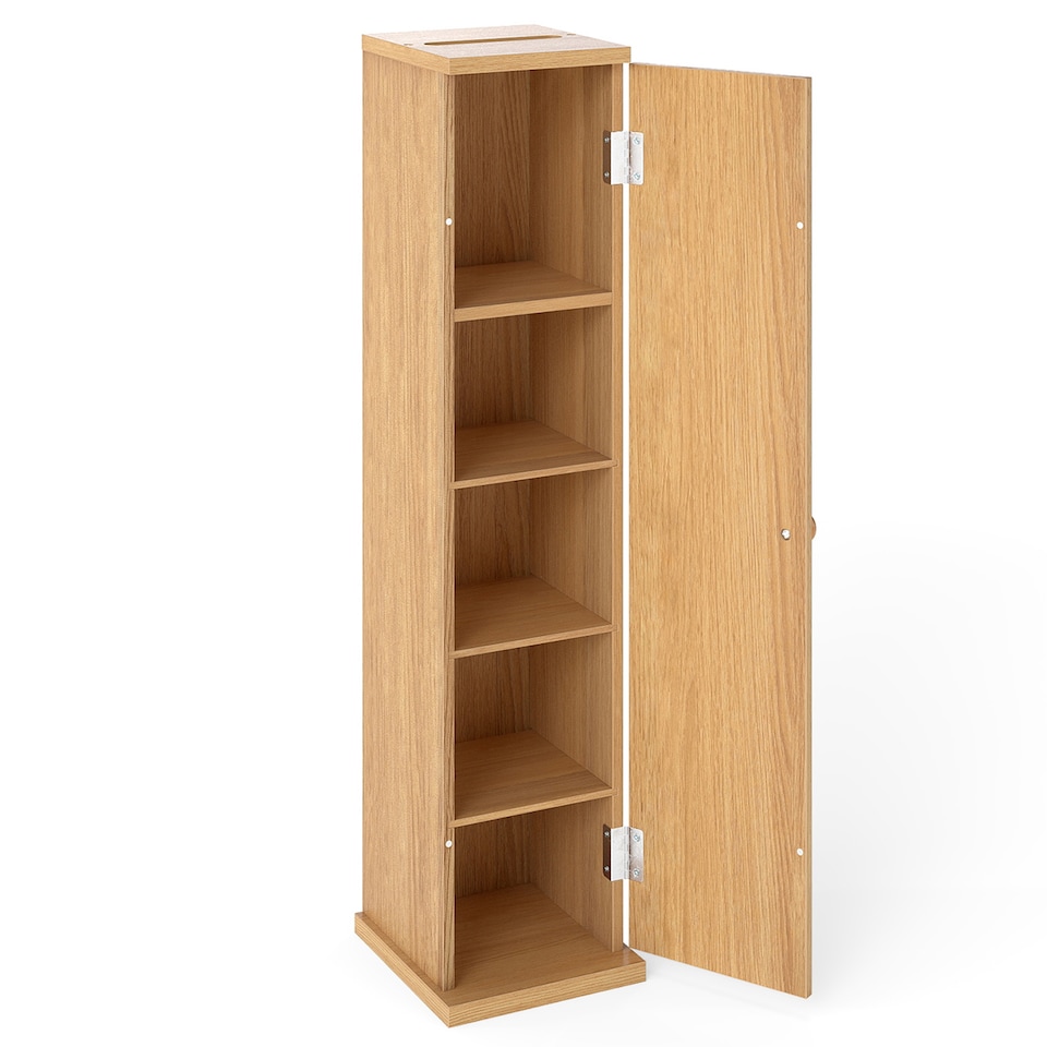 image 1 of COSTWAY Compact Toilet Tissue Storage Tower Toilet Natural