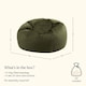 image 6 of Kingston Classic Velvet Bean Bag Chair Olive Green Bean Bags | Green | Olive Green | 1