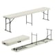 image 1 of Harbour Housewares 4 Person Folding Trestle Bench - 180cm (6ft) - Folding Bench Indoor Bench Outdoor Bench Seat Chair | White | One Size