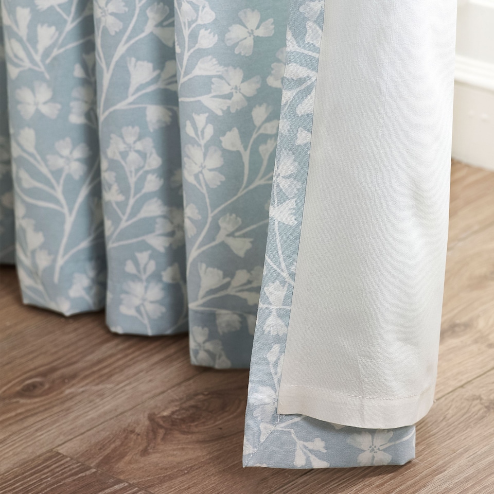 image 1 of Catherine Lansfield Brooke Floral Lined Pencil Pleat Curtains