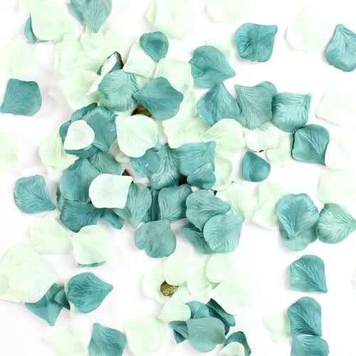 Occasions -- Bulk Rose Petals: Pack of 164: Polyester: Turquoise in Blue