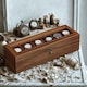 image 3 of 6 Slot Lockable Wooden Watch Storage Box