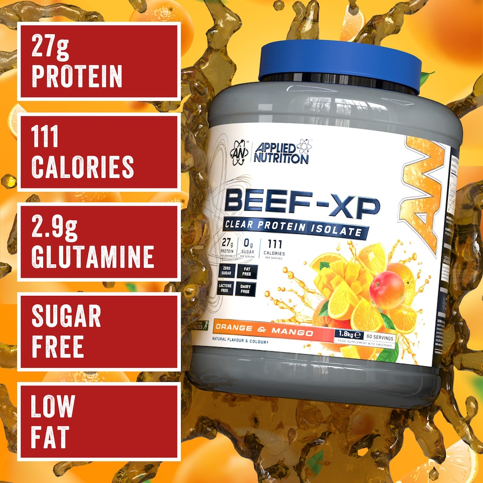 image 1 of Applied Nutrition Beef-XP Clear Protein Isolate Powder - Orange & Mango - 60 Servings