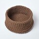 image 2 of Homescapes Chocolate Cotton Knitted Round Storage Basket - 37 x 21cm Brown | M