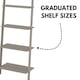 image 4 of Corona Grey Ladder 5 Shelf Unit - Grey Wax Finish with Multi-Depth Shelving and Versatile Storage | Grey | Grey Wax | One Size | 1