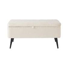 Lola Boucle Teddy Ottoman Storage Bench | Cream | Cream