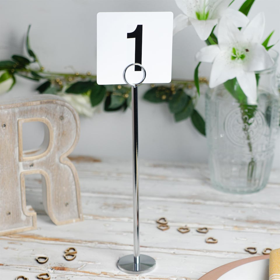 image 1 of Argon Tableware Wedding Table Number Holders - 20cm - Silver - Pack of 12 | Silver | Silver