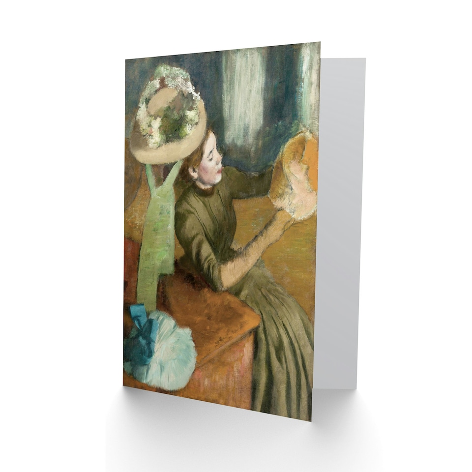 image 1 of Edgar Degas Art Card The Millinery Shop Hat Examination