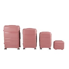 Living and Home 4 Wheels Lockable Travel Suitcase Set of 4 - Pink 28+24+20+14 Inch Pink | Large
