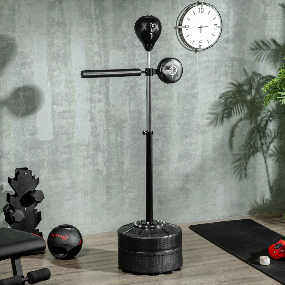 image 1 of SPORTNOW Adjustable Speed Bag with Stand, Reflex Bar Multi