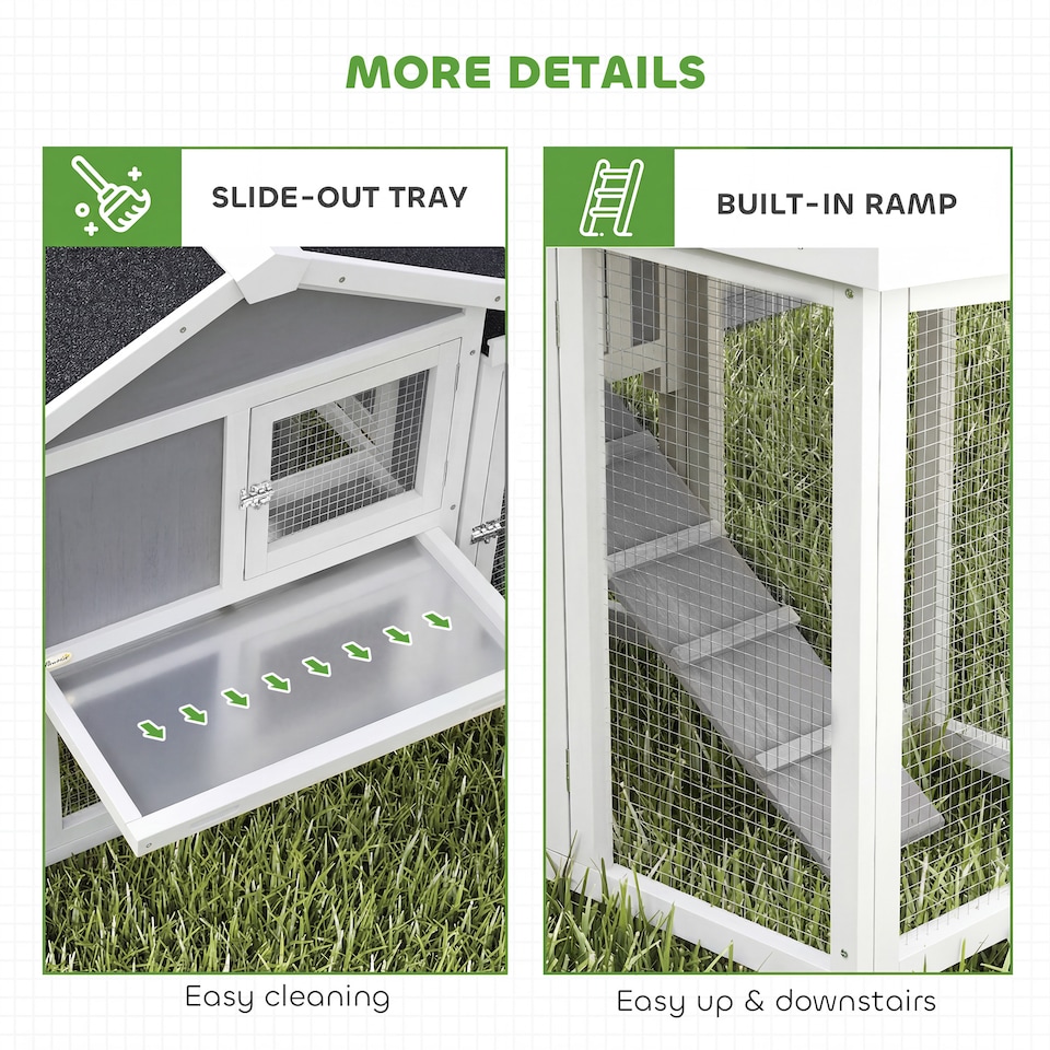 image 1 of Pawhut Wooden Large Outdoor Chicken Coop Hen House with Nesting Box Run