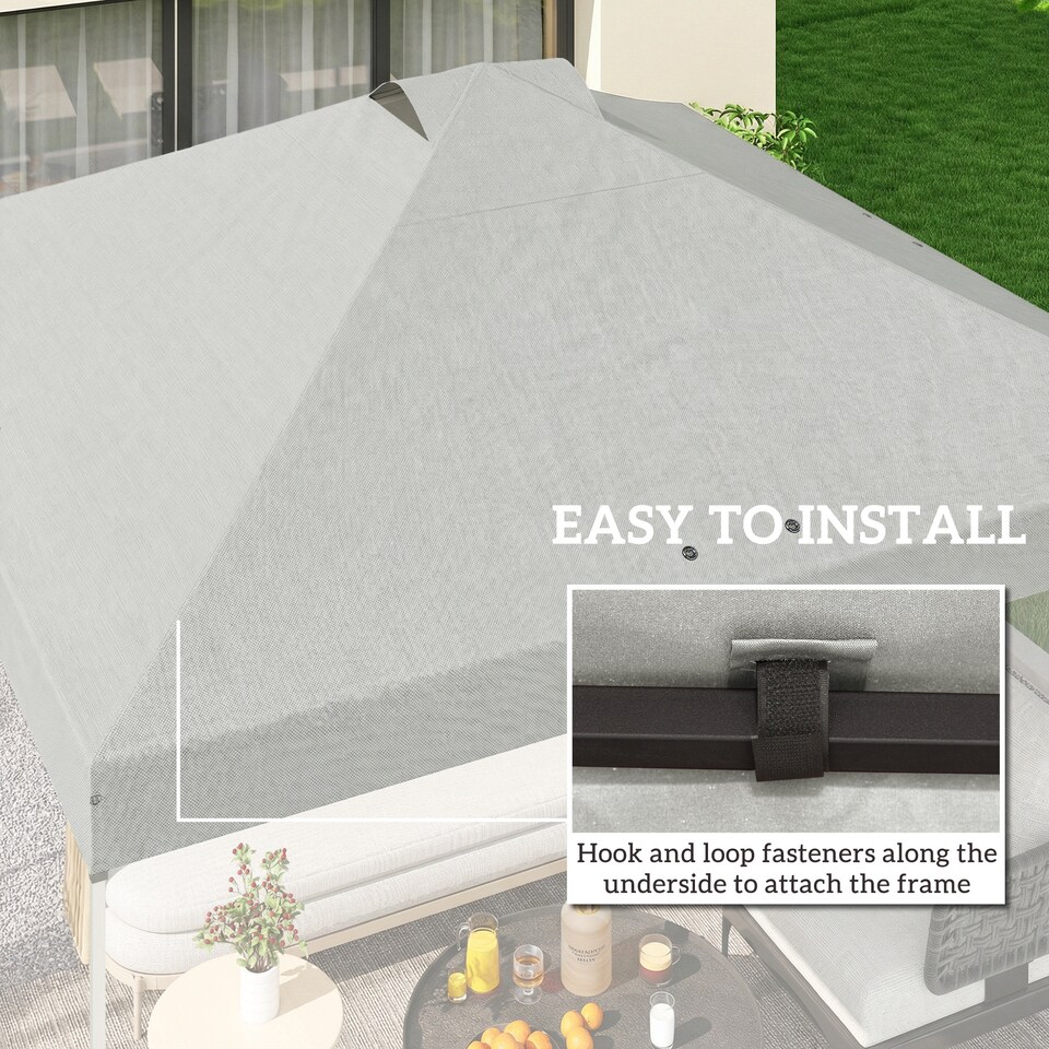 image 1 of Outsunny Gazebo Roof Replacement UV50+ Waterproof 3x3(m) White | White | White | 300 x 300 cm