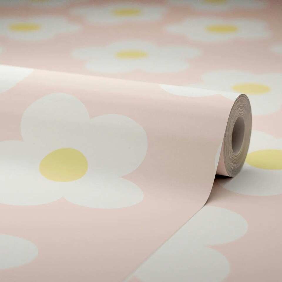 image 1 of Ditsy Daisy Wallpaper in Soft Peach Multi