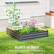 image 4 of Outsunny Raised Garden Bed Metal Garden Flower Vegetable Planter Light Grey