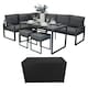 image 1 of Aluminium Corner Sofa Set With Black Rattan Storage Box - Anthracite Grey