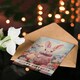 image 4 of Pink Bunny Rabbit Butterfly Flowers For Her Birthday Card