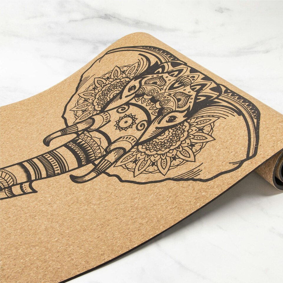 image 1 of Myga Elephant Extra Large Cork Yoga Mat