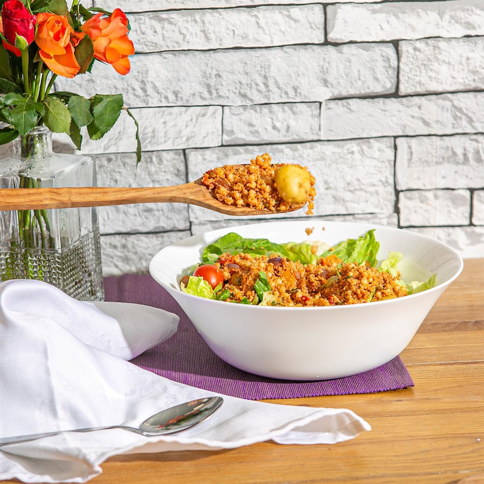 image 1 of Bormioli Rocco White Moon Glass Serving Bowls - 27cm - Pack of 6 | White | White