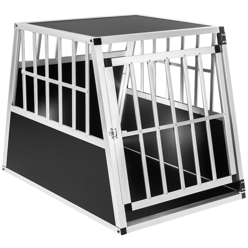 image 1 of Dog Crate - aluminium, angled back wall, lockable, 66 x 90 x 69.5 cm