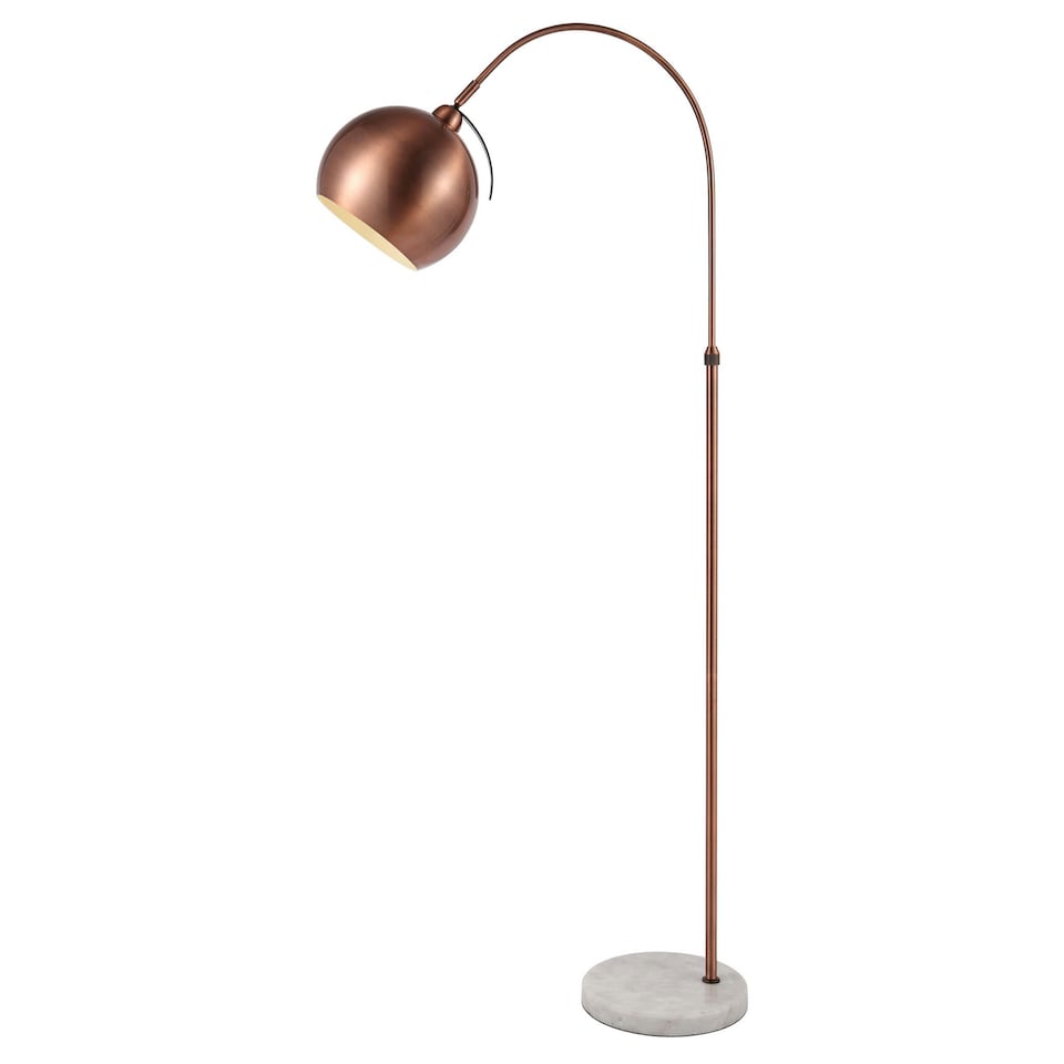 image 1 of BHS Benson Curved Floor Lamp, Copper
