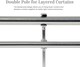 image 4 of Lister Cartwright Double Curtain Extendable Pole Set with Polished Steel Ball Finials- 19mm & 28mm Metal Poles(120- 320 cm)