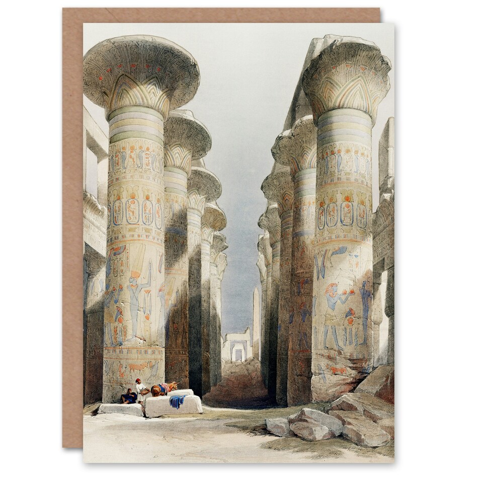 image 1 of David Roberts Art Card Great Hall at Karnak Temple