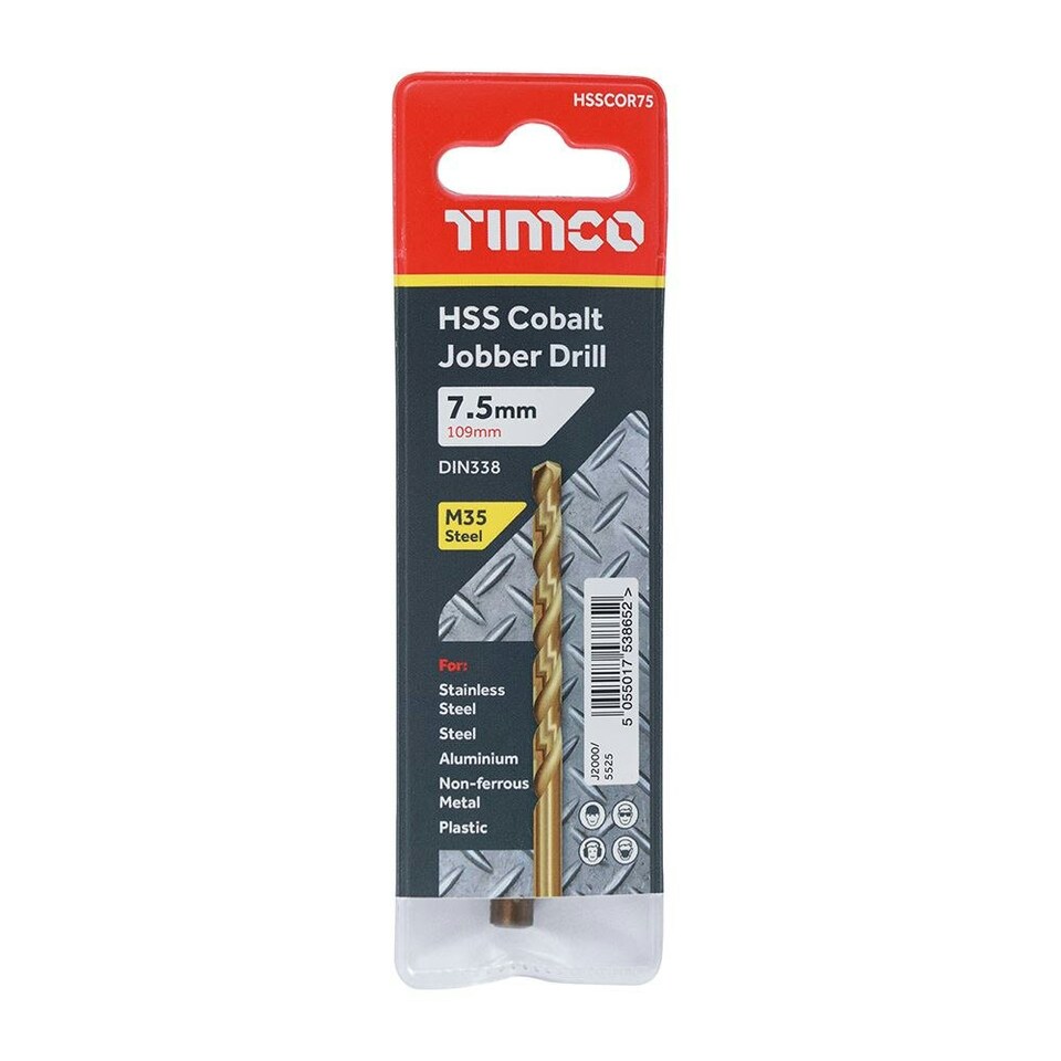 image 1 of Timco - Ground Jobber Drills - Cobalt M35 (Size 7.5mm - 1 Each)