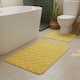 image 2 of 2 Piece Block Design Memory Foam Bath Mat Set Soft Absorbent Non-Slip Bathroom | Yellow