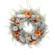 image 4 of Christmas Wreath Festive Decoration with Jute Hanger Traditional Pinecone Decor | Multi | Orange & White | 25cm | 1