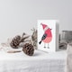 image 3 of Robin Bird With Winter Hat Pink Blue Modern Blank For Him Or Her Art Christmas Card