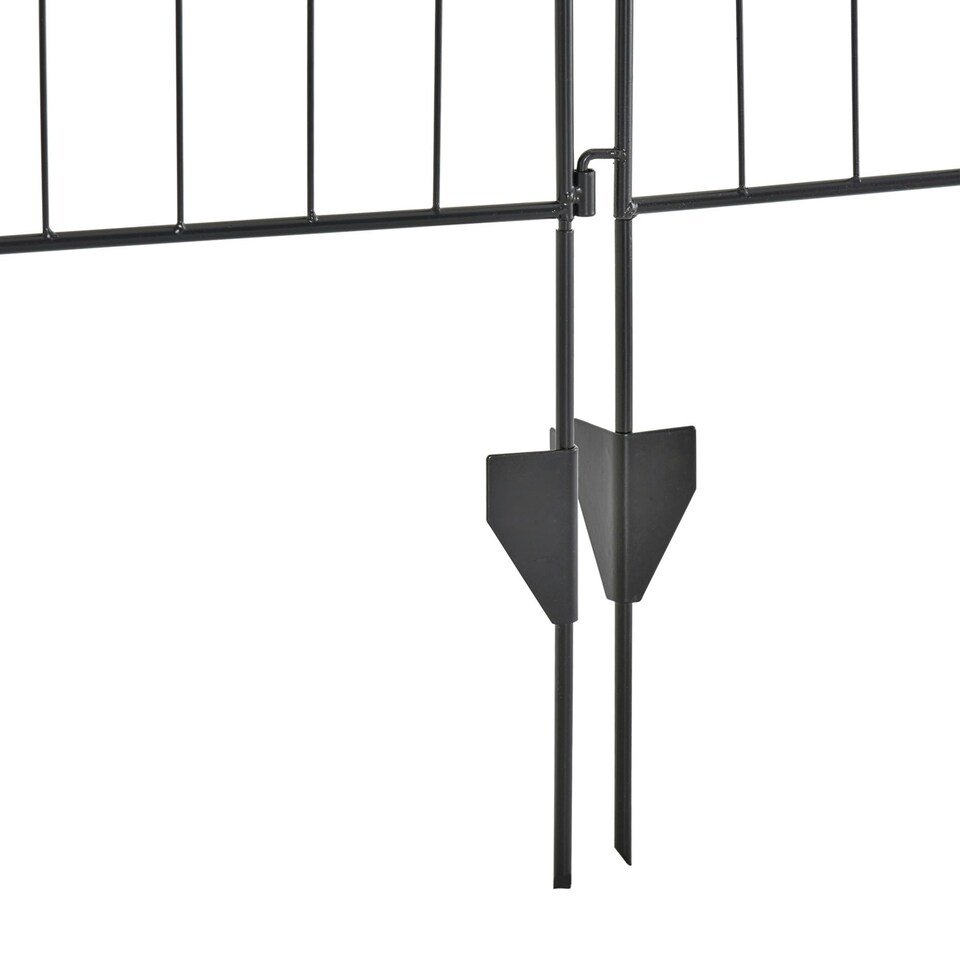 image 1 of Outsunny Garden Decorative Fence 4 Panels 44in x 12ft Steel Wire Border Edging