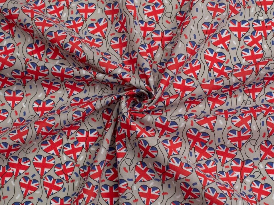 Red Printed Polycotton Fabric for Dressmaking, 112.5cm / 44" Wide - per metre