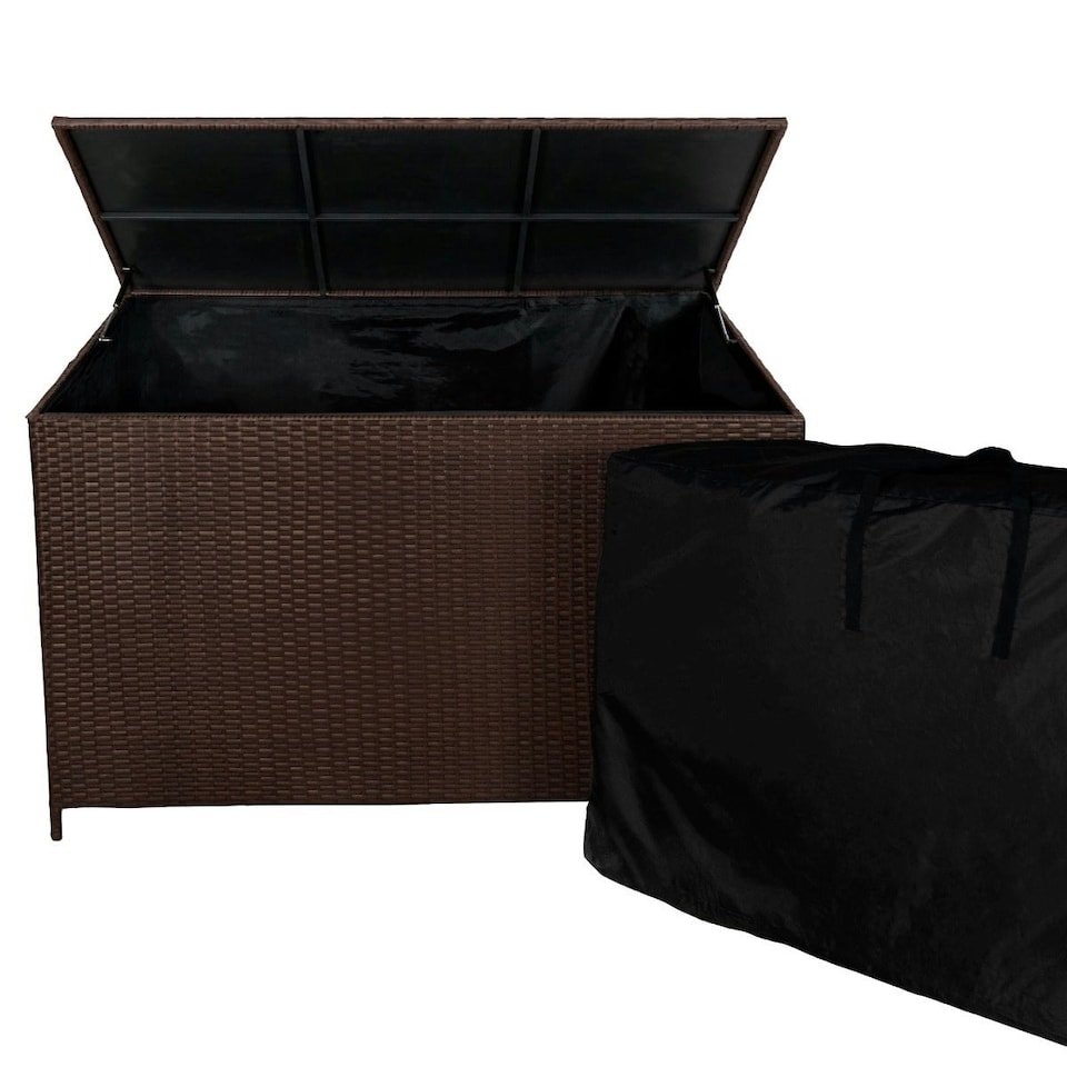 image 1 of Rattan Cushion Storage Box - Brown