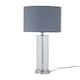 image 1 of Aura - Chrome Table Lamp with Grey Cotton Shade Chrome | Grey