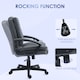 image 5 of HOMCOM Desk Chair, PU Leather Office Chair with Adjustable Height and Swivel Wheels, for Home Work Study, Dark Grey
