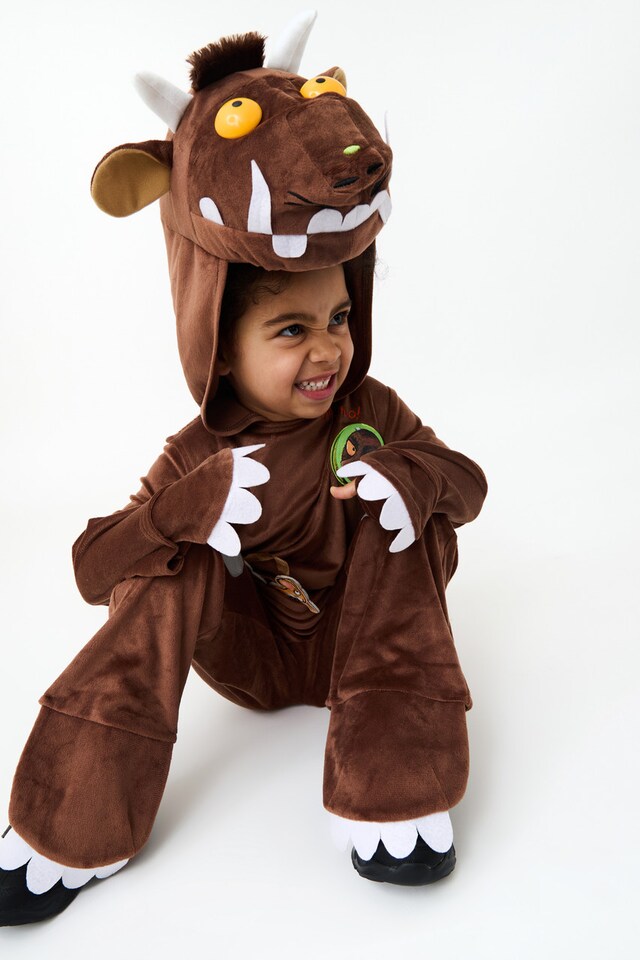 image 1 of Officially Licensed Gruffalo Unisex Kids Full Suit Costume - World Book Day, Dress-Up, and Role Play - Ages 3-8 | Brown | Brown | 3-4 years
