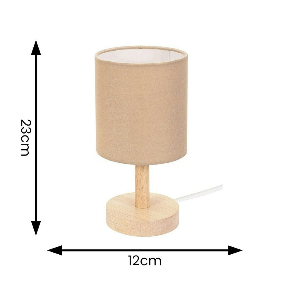 image 1 of ValueLights Nelly Pair of Natural Shade with Wooden Base Bedside Table Lamps