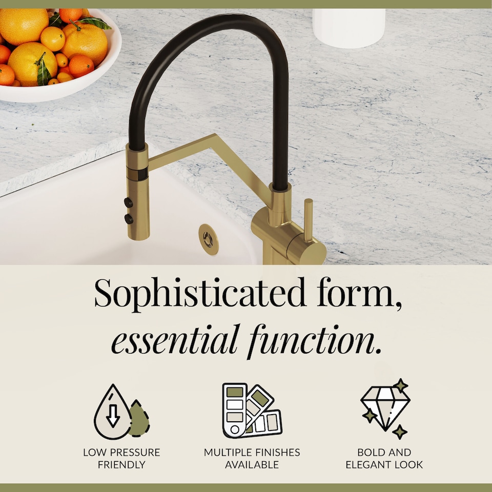 image 1 of Rana Kitchen Mono Mixer Tap Single Lever Brushed Brass | Copper | Brushed Brass | 1