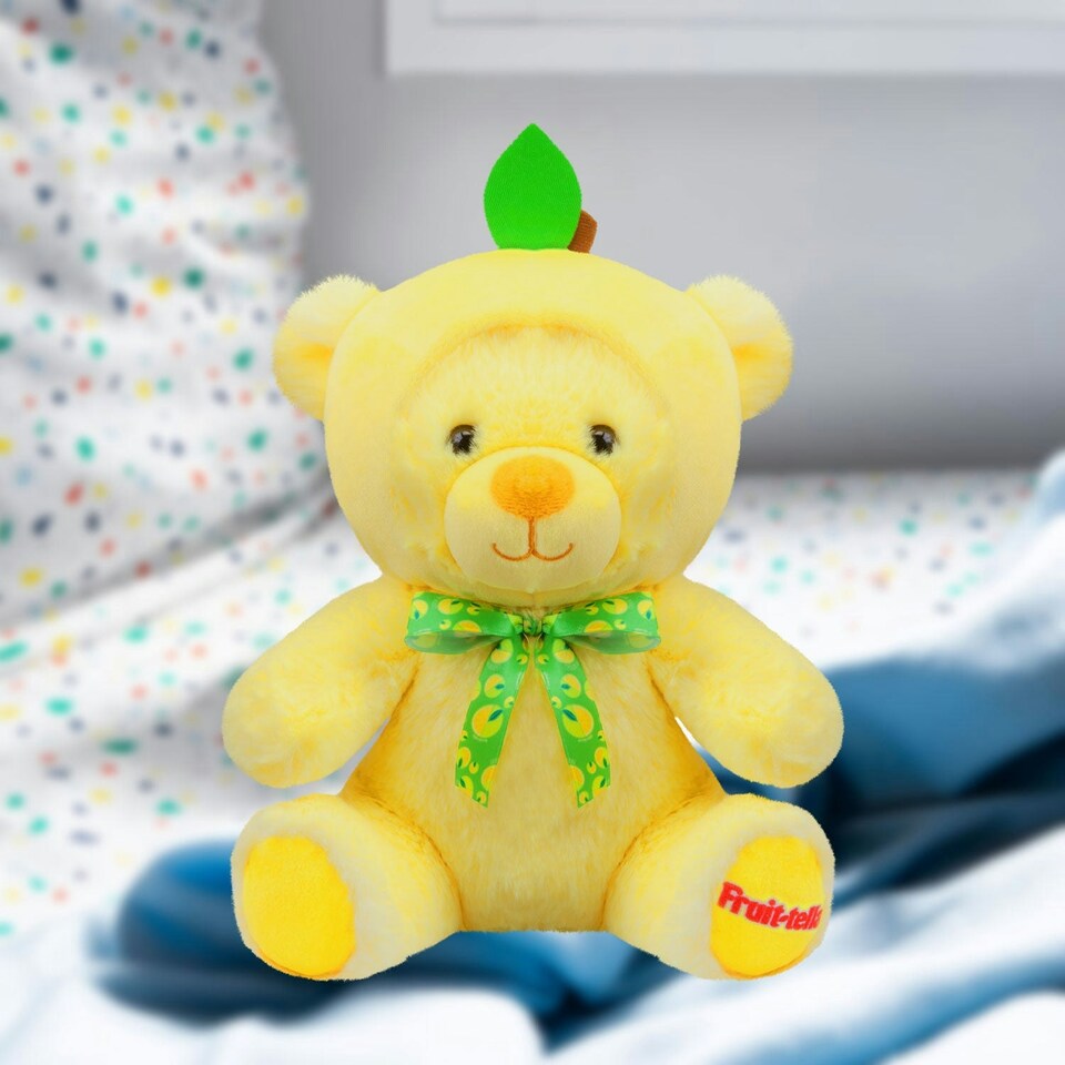 image 1 of Fruit-tella Lemon Bear Soft Toy Plush Cute Cuddly Fluffy Plushie 23cm Yellow