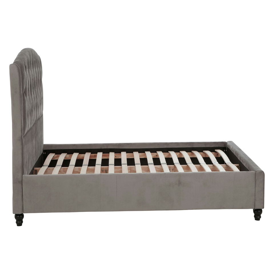 image 1 of Interiors By Premier Grey Velvet King Bed