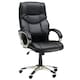 image 1 of HOMCOM High Back Computer Office Chair Faux Leather Swivel Desk Chair with Adjustable Height Rocking Function Black