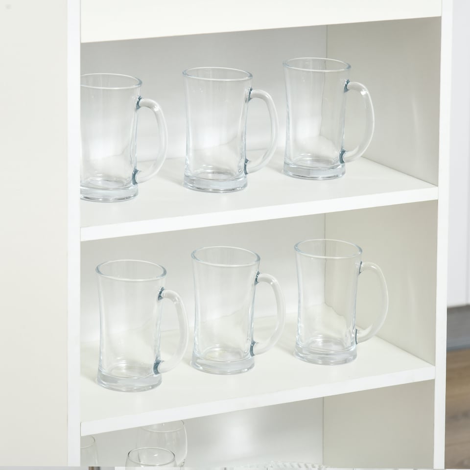 image 1 of HOMCOM Bar Table, Dining Table with 4-Tier Storage Shelf for Breakfast Bar, Kitchen, Dining Room, Living Room, Grey