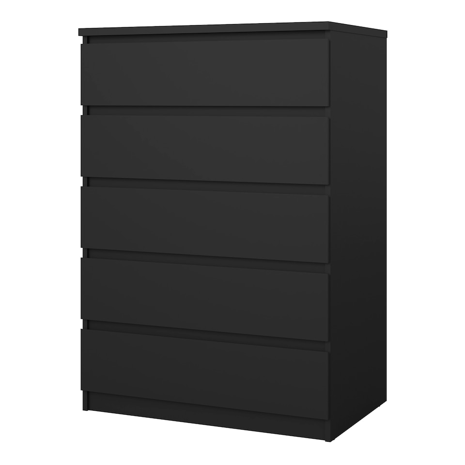 image 1 of Naia Chest of 5 Drawers in Black Matt